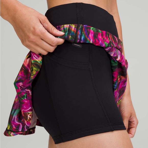 Lululemon Pace Rival Mid Rise Skirt in Hyper Flow Pink Patten - Picture 3 of 11